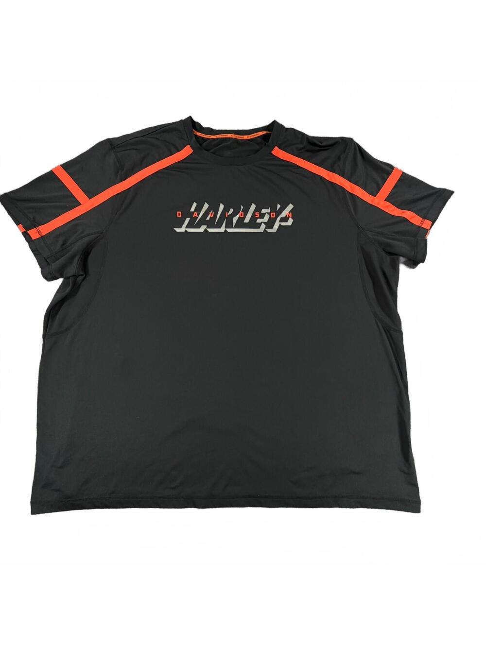 Harley-Davidson Men’s H-D Performance T-Shirt Size 4XL Black Orange Accents